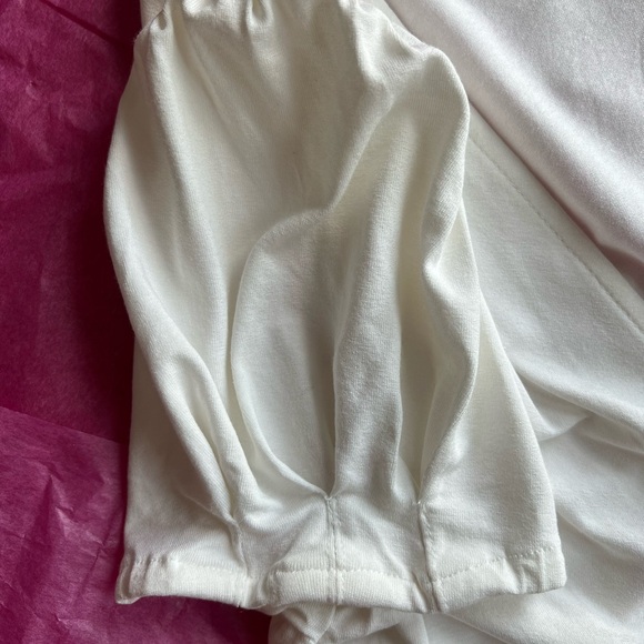 EUC VTG 90s BEBE S white wrap Marilyn Monroe satin cotton stretch sunshine seams - Picture 7 of 16